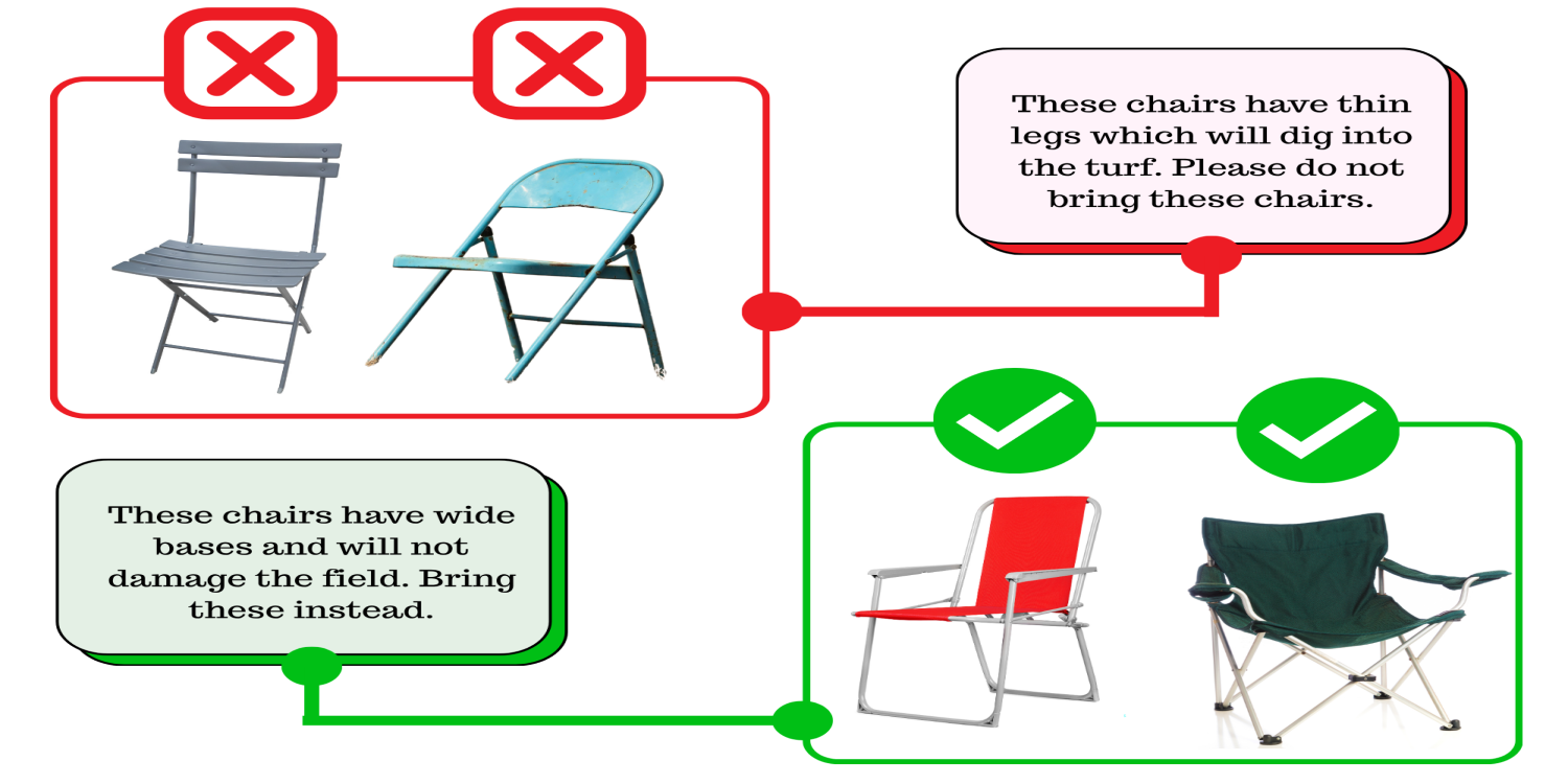 Chart of What Chairs to Bring to the Lilac Family Fun Fest