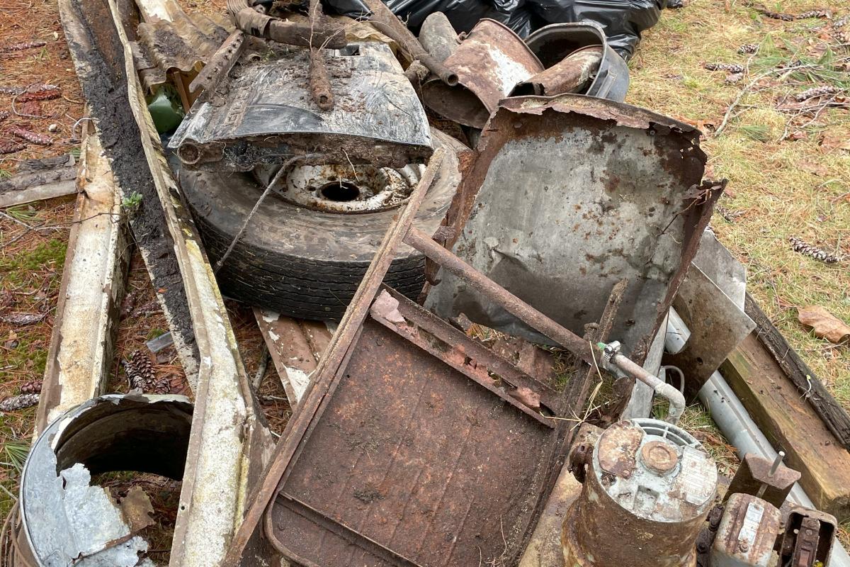 debris removed from river and bank