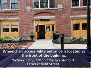Wheelchair access is located at the front of the building facing Wakefield Street.