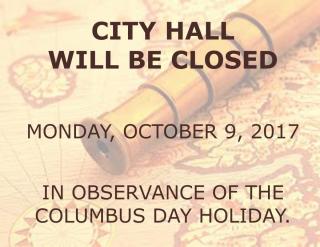 City offices closed for Columbus Day holiday